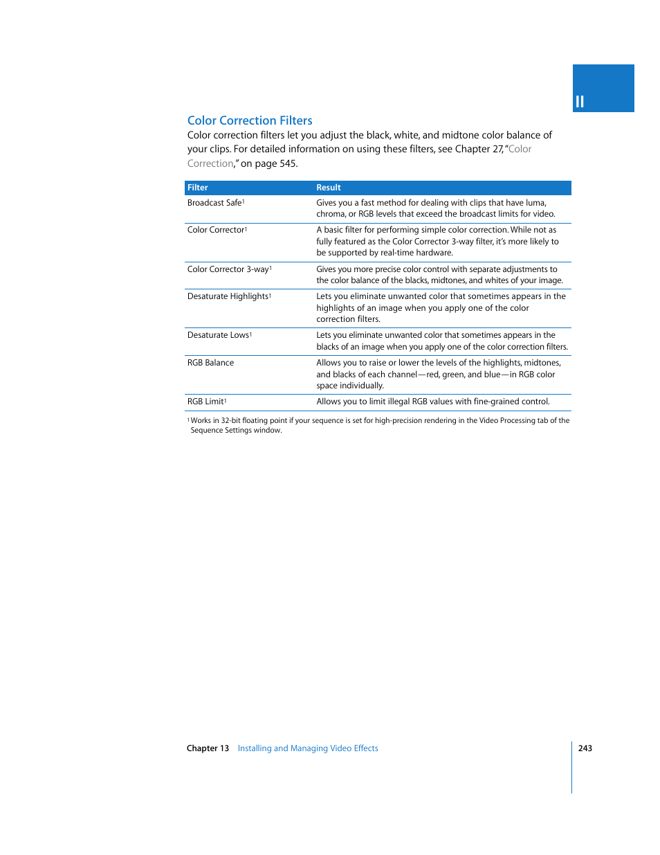 Color correction filters | Apple Final Cut Pro 6 User Manual | Page 1028 / 2033