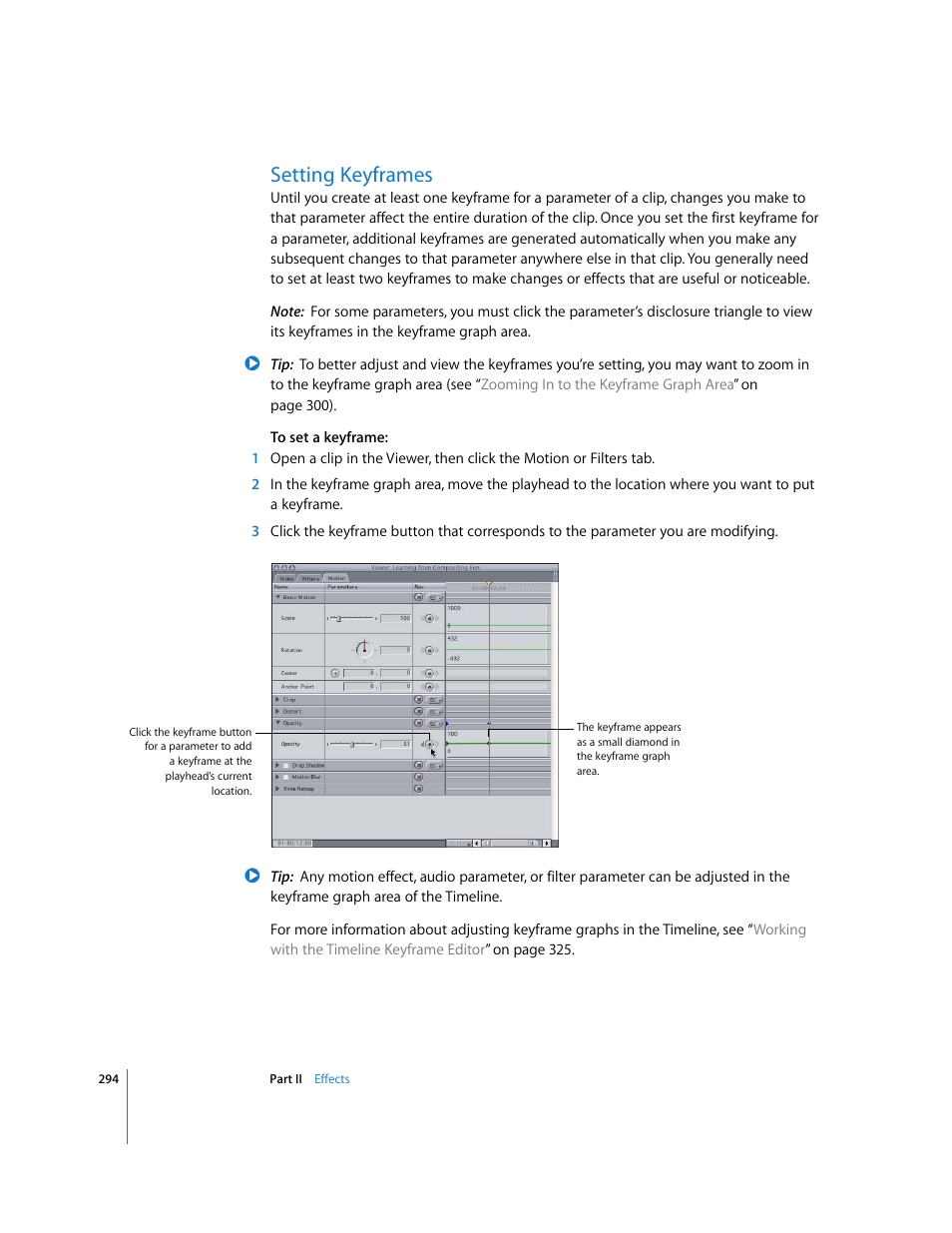 Setting keyframes | Apple Final Cut Pro 6 User Manual | Page 1079 / 2033