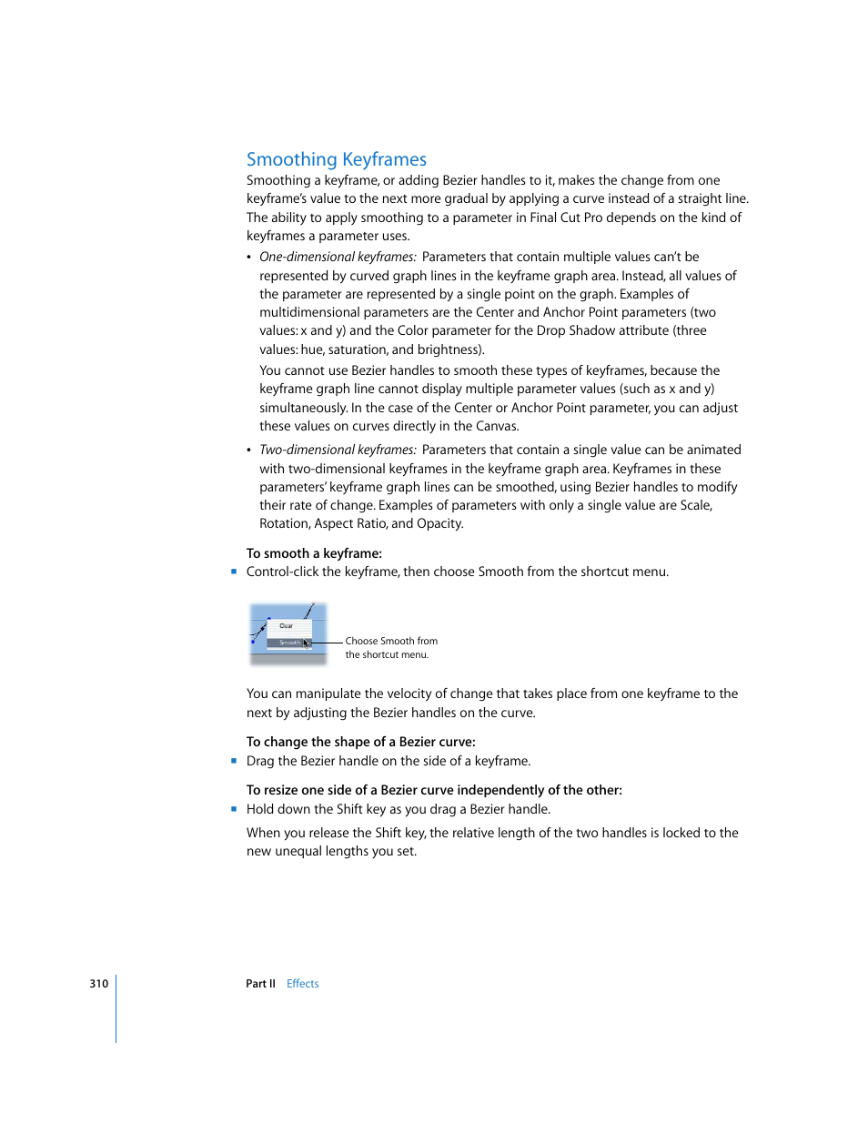 Smoothing keyframes | Apple Final Cut Pro 6 User Manual | Page 1095 / 2033