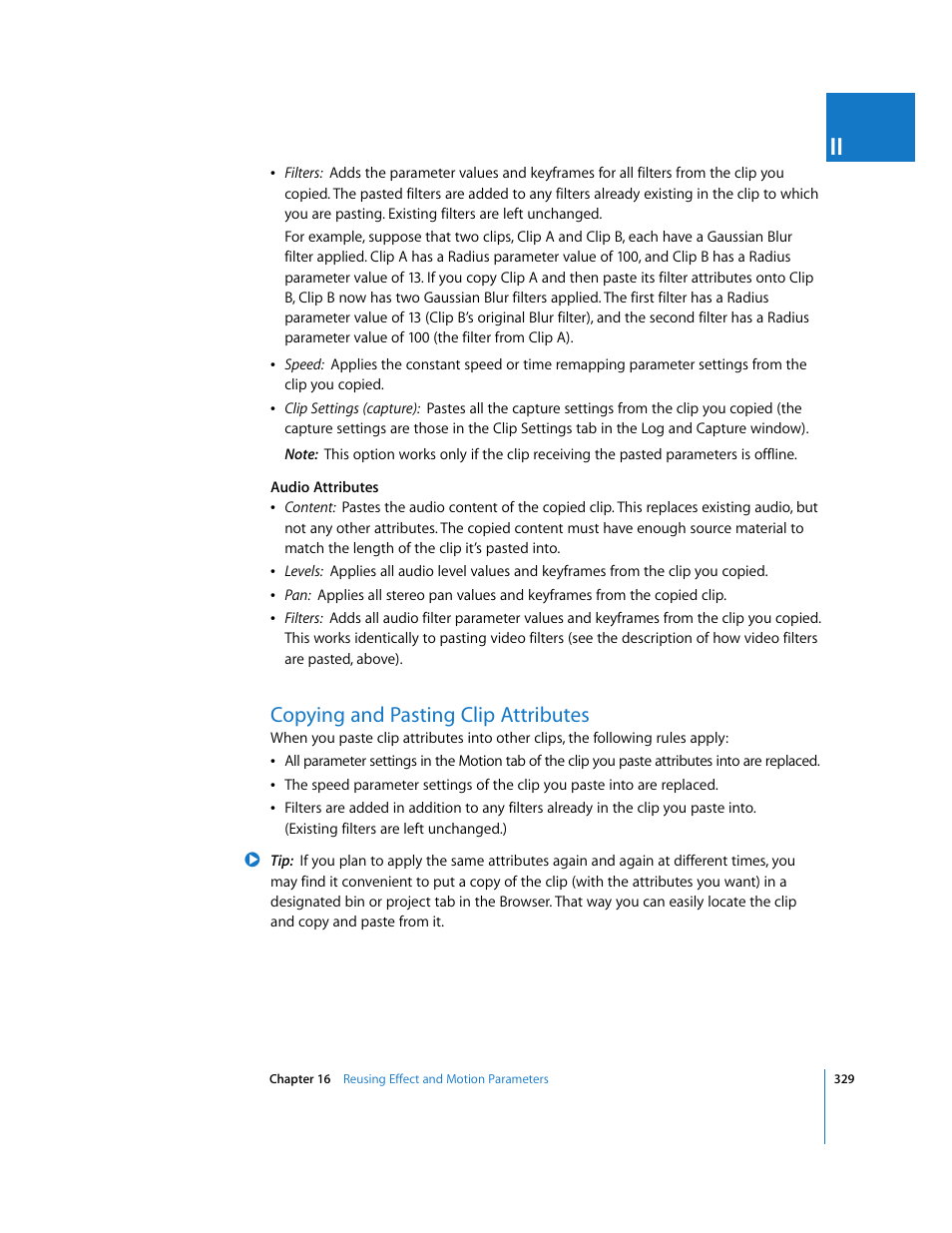 Copying and pasting clip attributes | Apple Final Cut Pro 6 User Manual | Page 1114 / 2033