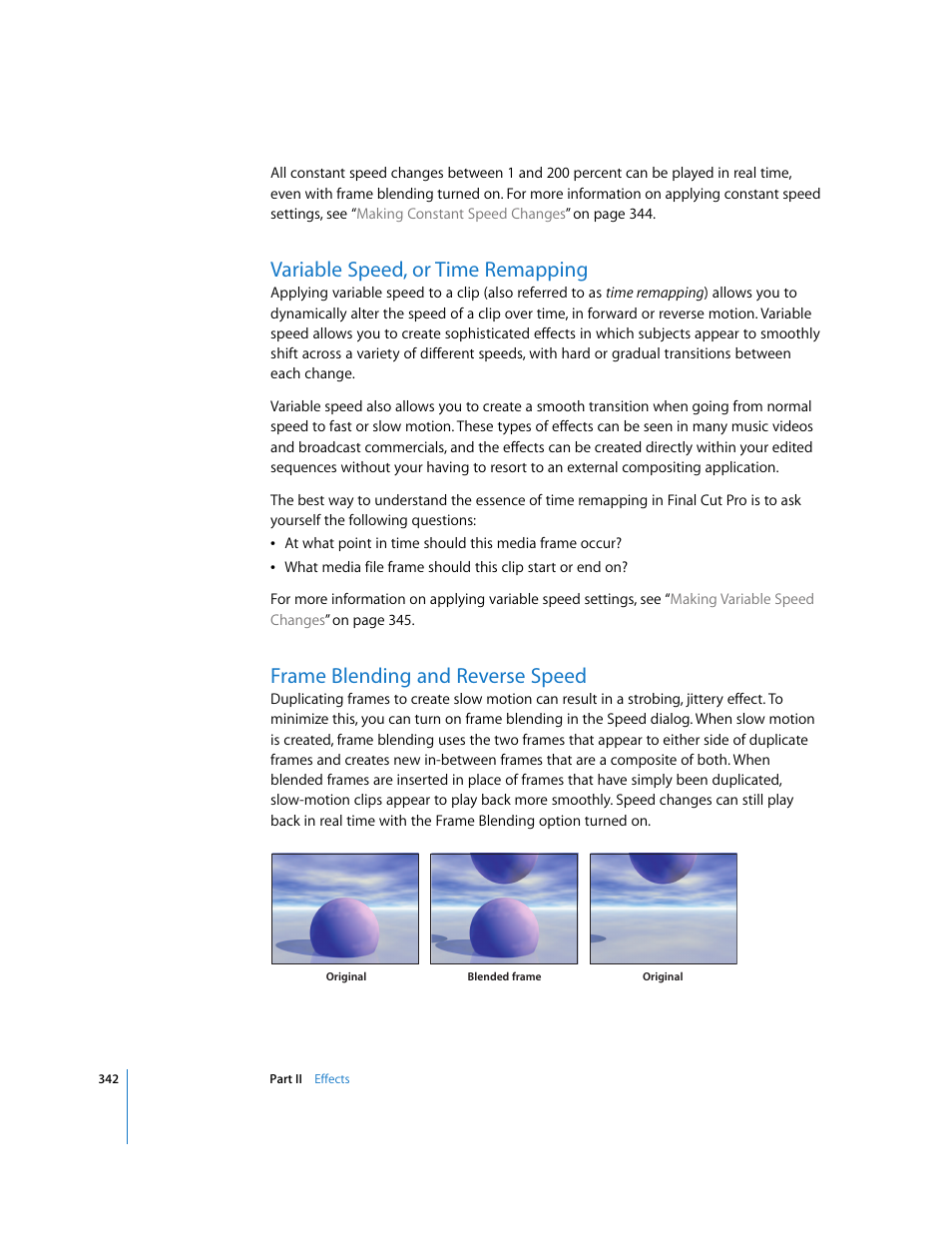 Variable speed, or time remapping, Frame blending and reverse speed | Apple Final Cut Pro 6 User Manual | Page 1127 / 2033