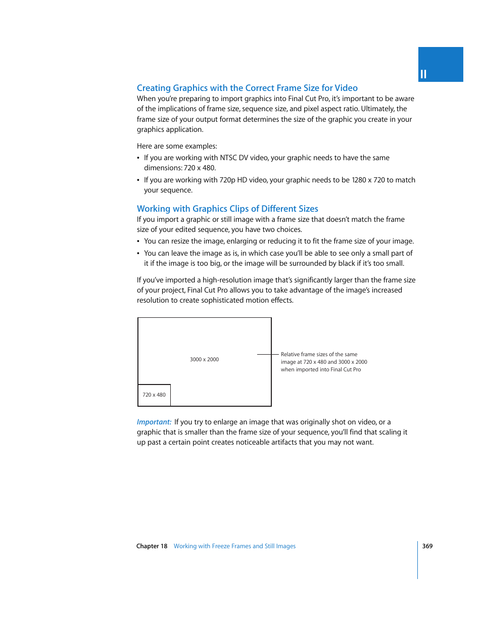 Working with graphics clips of different sizes | Apple Final Cut Pro 6 User Manual | Page 1154 / 2033