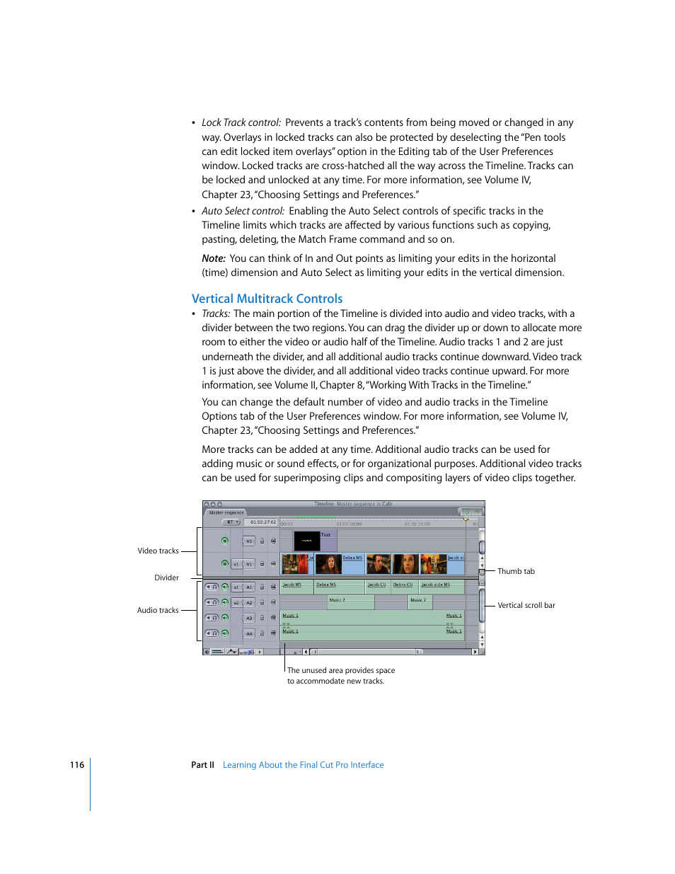 Vertical multitrack controls | Apple Final Cut Pro 6 User Manual | Page 117 / 2033