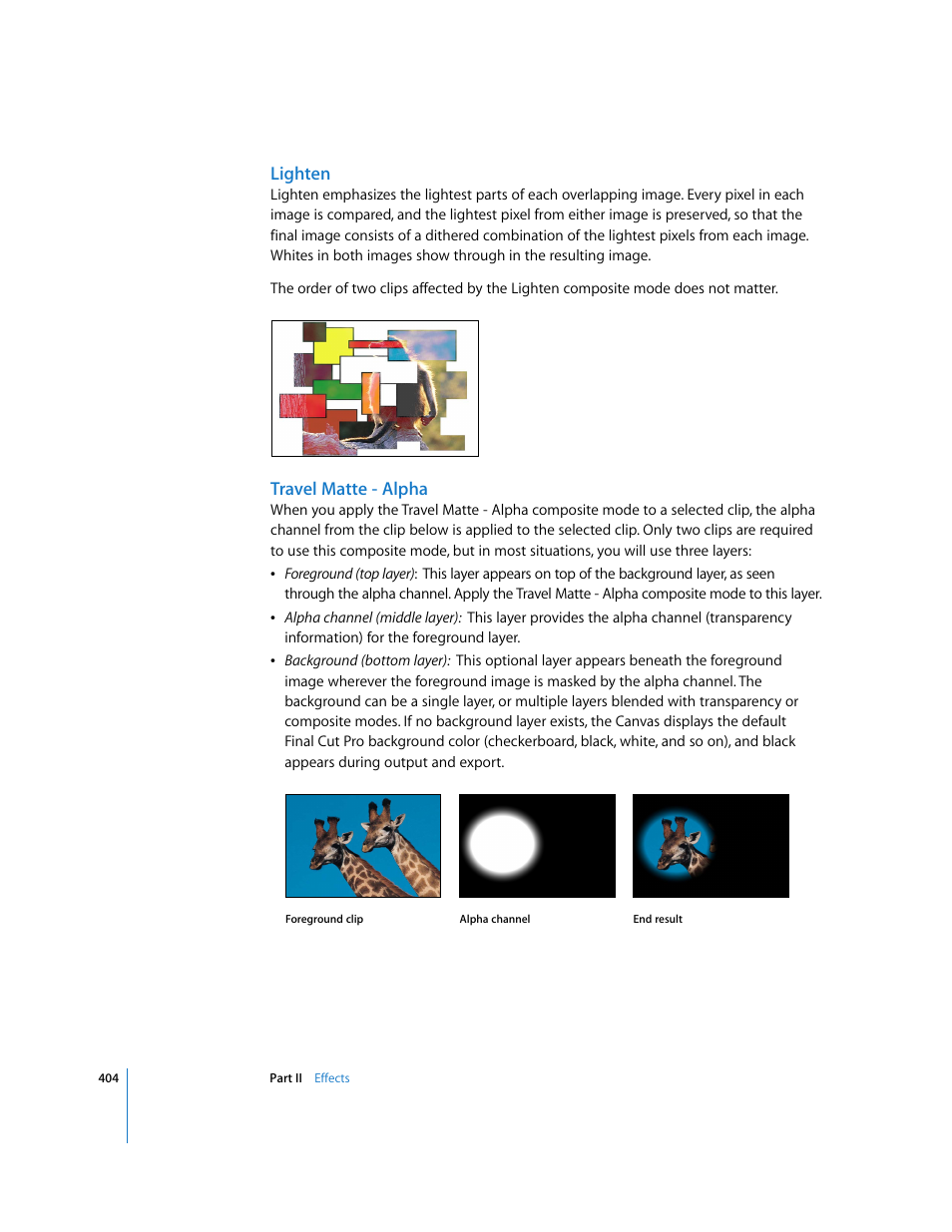 Lighten, Travel matte - alpha | Apple Final Cut Pro 6 User Manual | Page 1189 / 2033