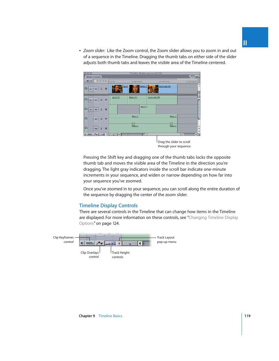 Timeline display controls | Apple Final Cut Pro 6 User Manual | Page 120 / 2033