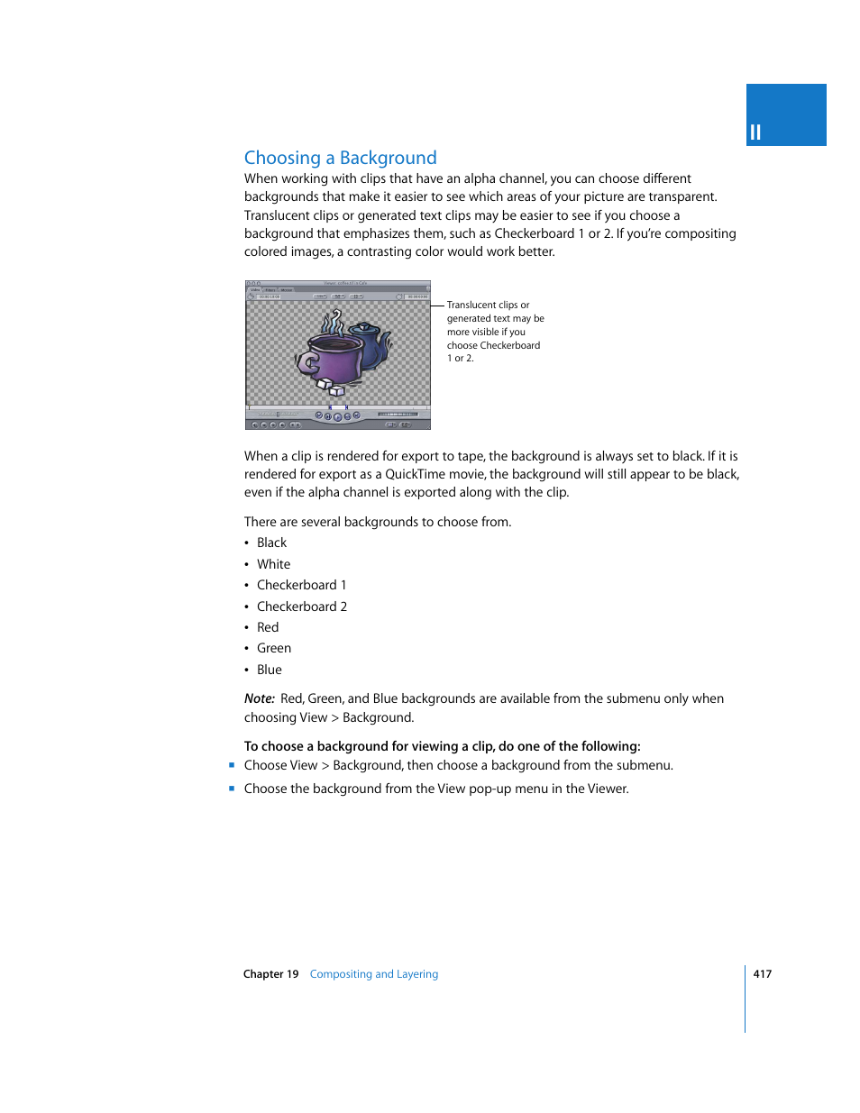 Choosing a background | Apple Final Cut Pro 6 User Manual | Page 1202 / 2033