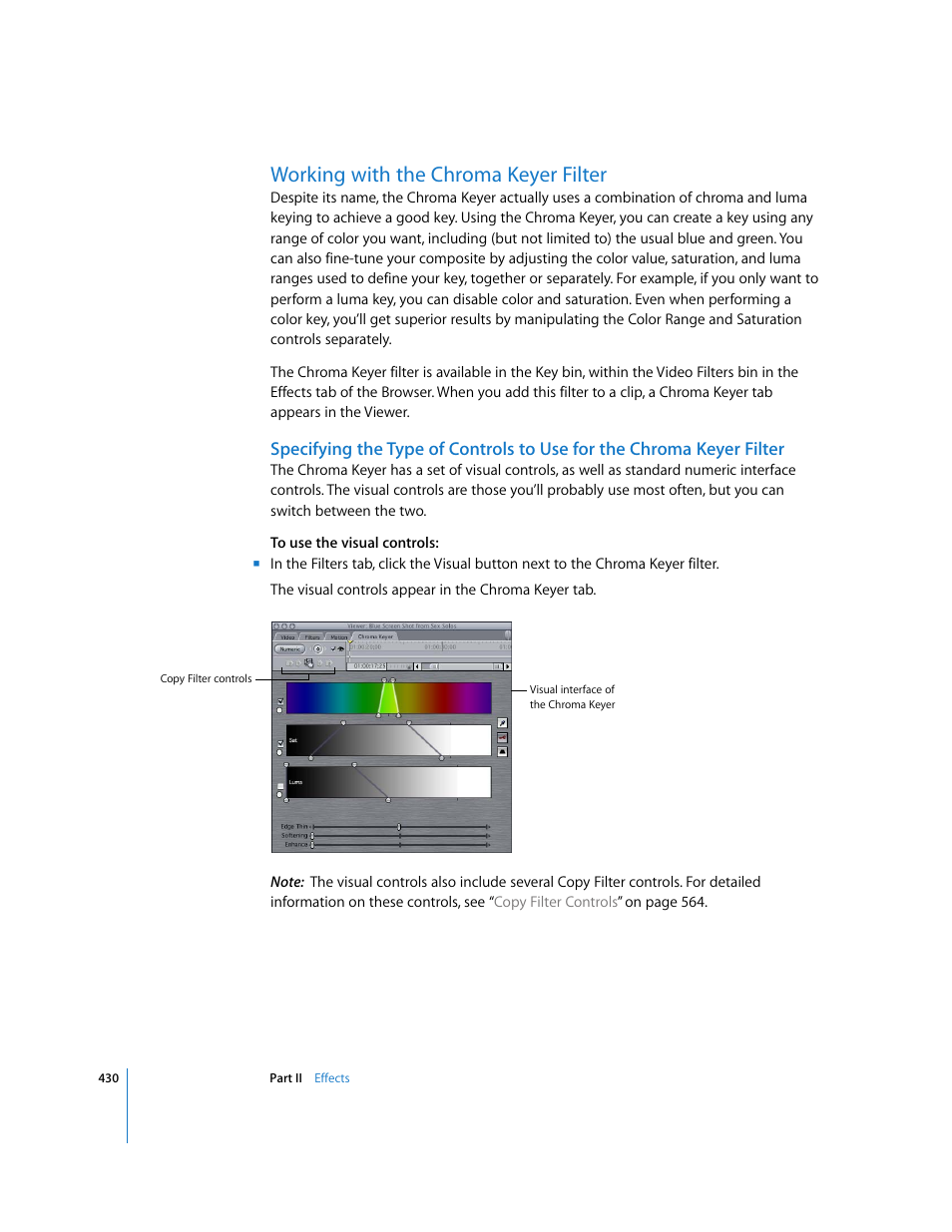 Working with the chroma keyer filter | Apple Final Cut Pro 6 User Manual | Page 1215 / 2033