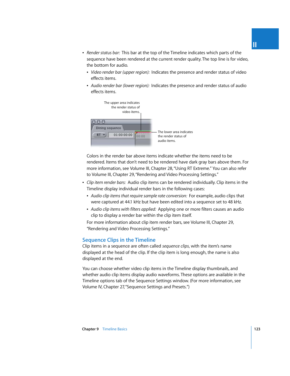 Sequence clips in the timeline | Apple Final Cut Pro 6 User Manual | Page 124 / 2033