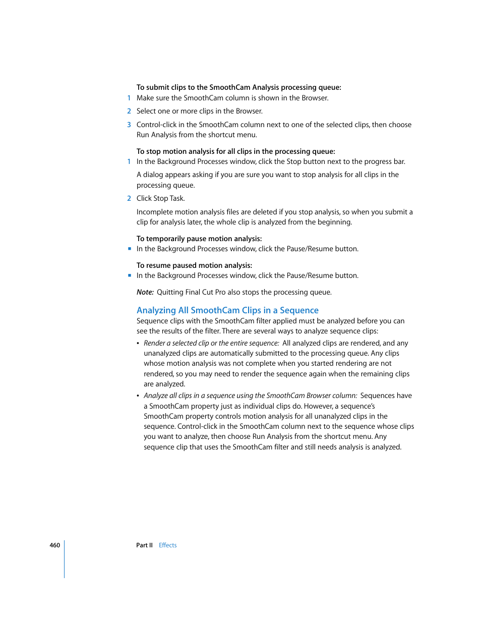 Analyzing all smoothcam clips in a sequence | Apple Final Cut Pro 6 User Manual | Page 1245 / 2033