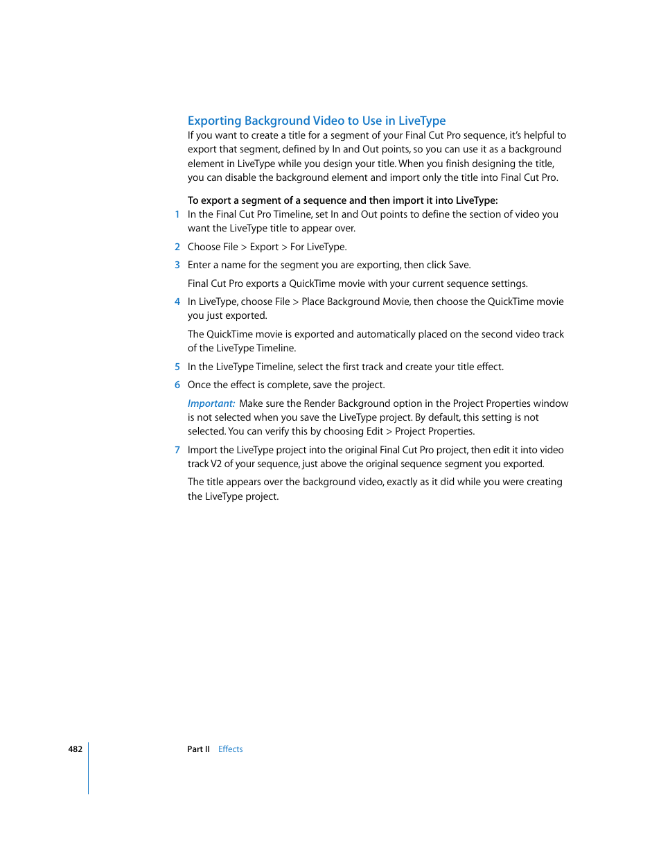 Exporting background video to use in livetype | Apple Final Cut Pro 6 User Manual | Page 1267 / 2033