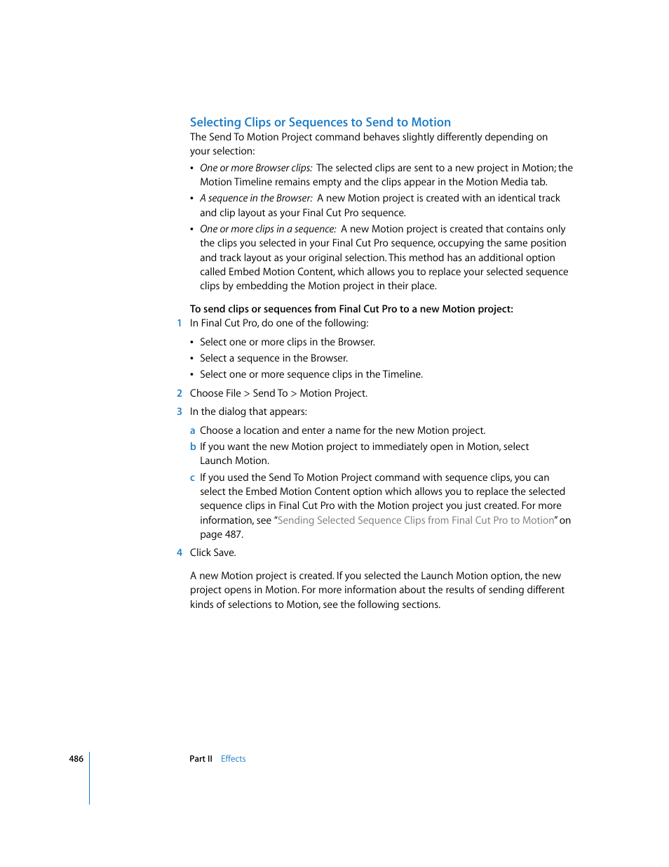 Selecting clips or sequences to send to motion | Apple Final Cut Pro 6 User Manual | Page 1271 / 2033