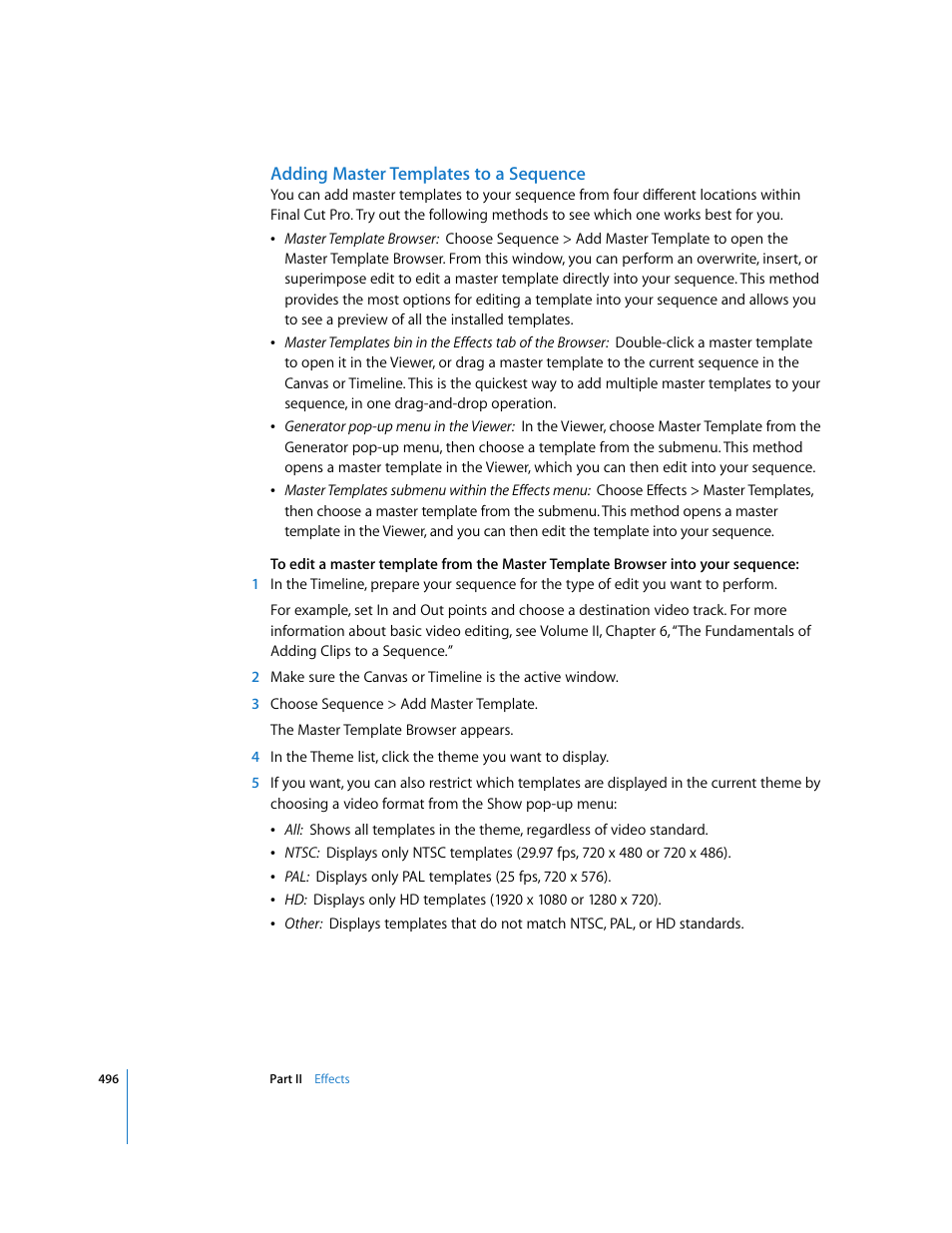 Adding master templates to a sequence | Apple Final Cut Pro 6 User Manual | Page 1281 / 2033