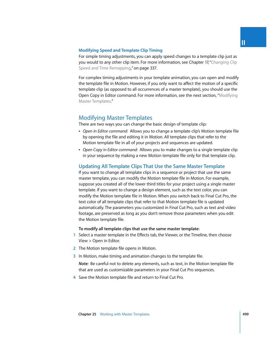 Modifying master templates, P. 499) | Apple Final Cut Pro 6 User Manual | Page 1284 / 2033