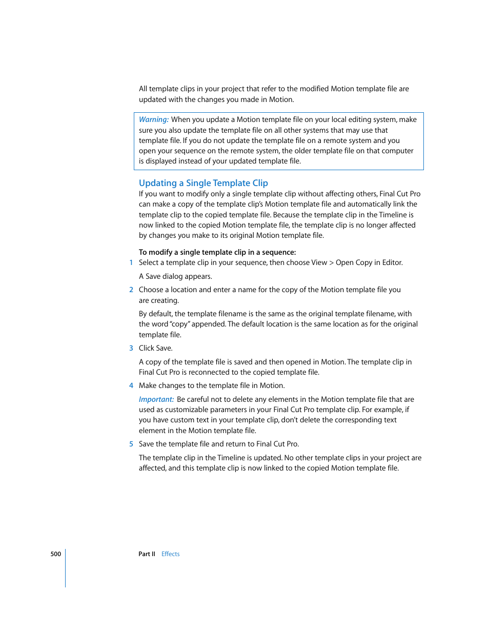 Updating a single template clip | Apple Final Cut Pro 6 User Manual | Page 1285 / 2033