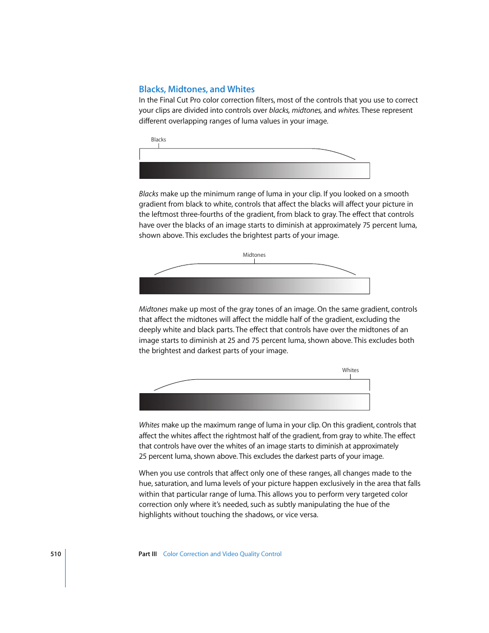 Blacks, midtones, and whites | Apple Final Cut Pro 6 User Manual | Page 1295 / 2033