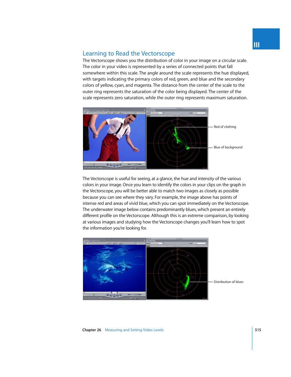 Learning to read the vectorscope | Apple Final Cut Pro 6 User Manual | Page 1300 / 2033