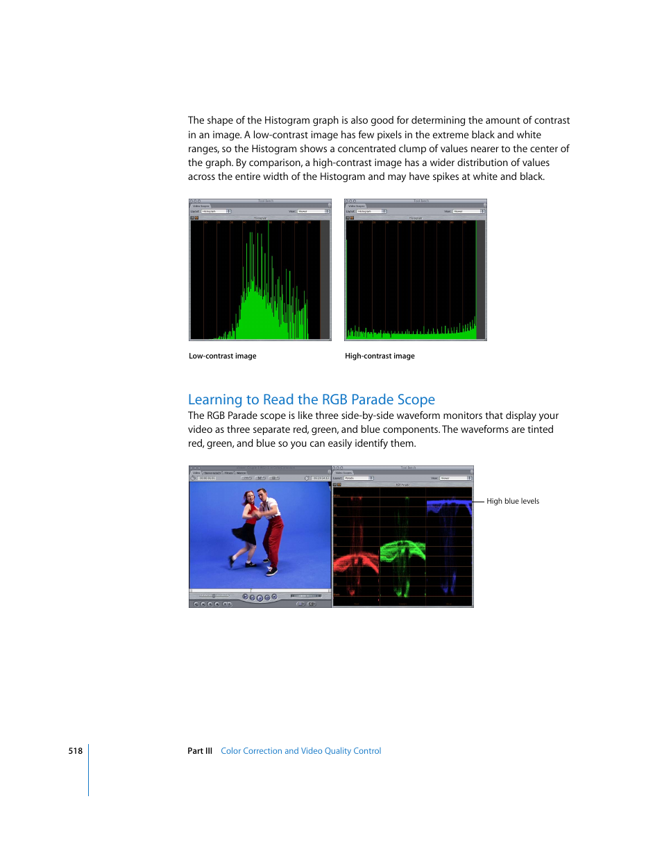 Learning to read the rgb parade scope | Apple Final Cut Pro 6 User Manual | Page 1303 / 2033