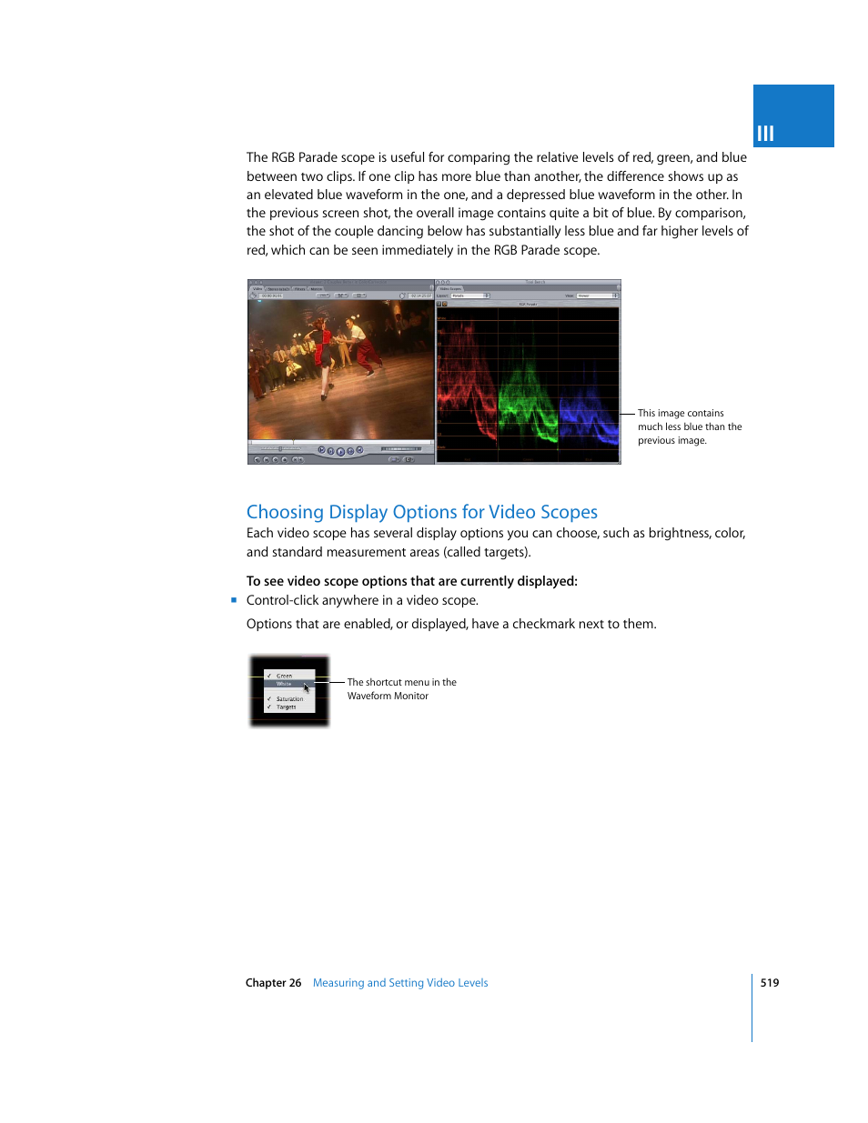 Choosing display options for video scopes | Apple Final Cut Pro 6 User Manual | Page 1304 / 2033