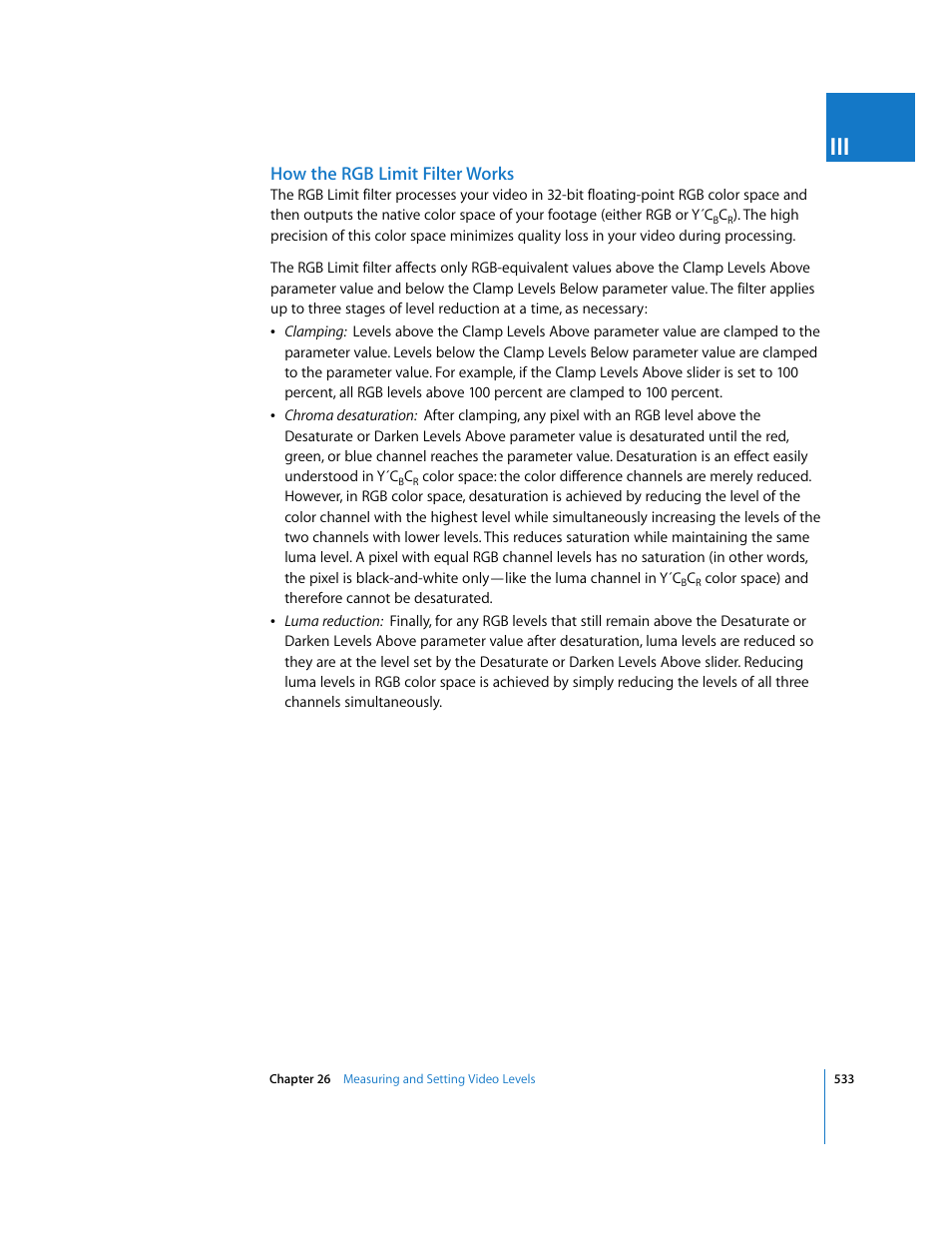 How the rgb limit filter works | Apple Final Cut Pro 6 User Manual | Page 1318 / 2033