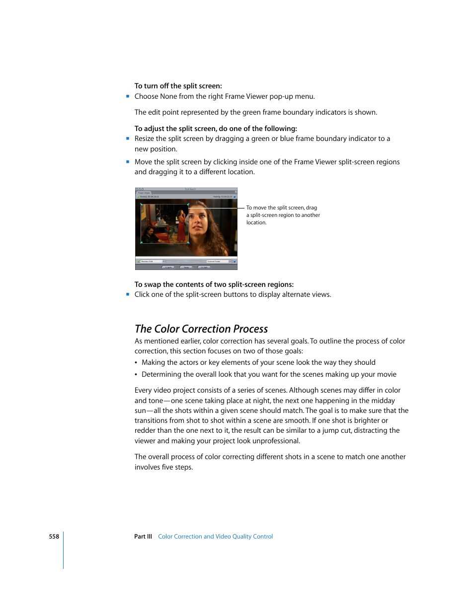 The color correction process, P. 558) | Apple Final Cut Pro 6 User Manual | Page 1343 / 2033