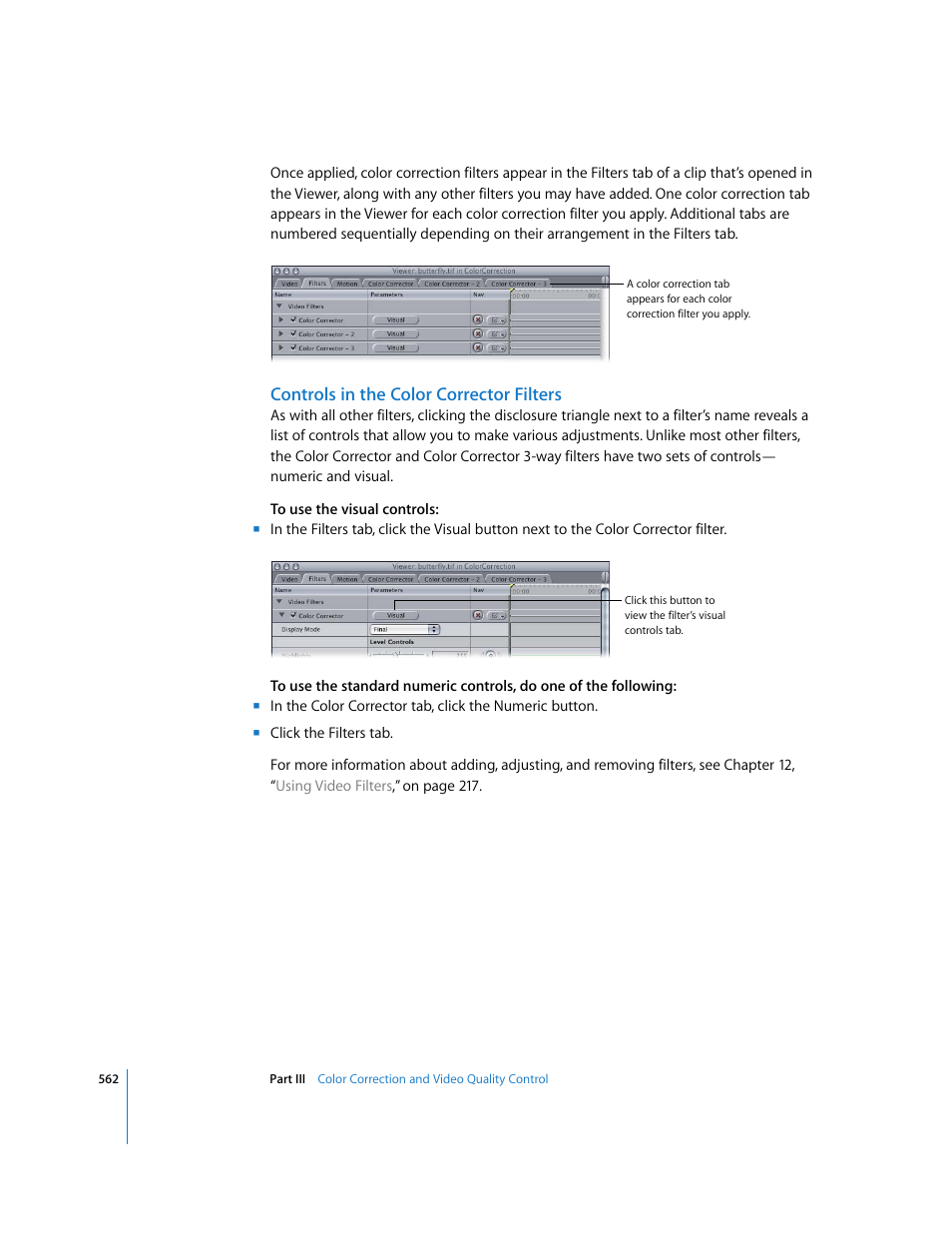 Controls in the color corrector filters | Apple Final Cut Pro 6 User Manual | Page 1347 / 2033
