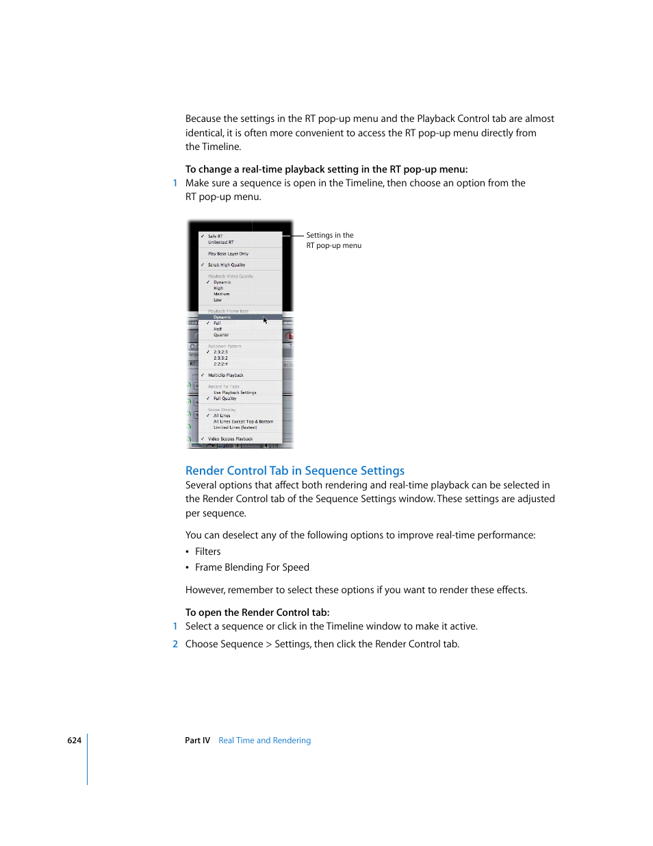Render control tab in sequence settings | Apple Final Cut Pro 6 User Manual | Page 1409 / 2033