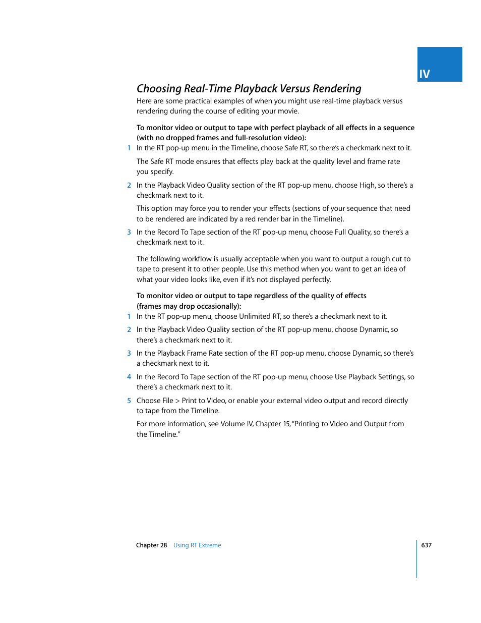 Choosing real-time playback versus rendering, P. 637) | Apple Final Cut Pro 6 User Manual | Page 1422 / 2033