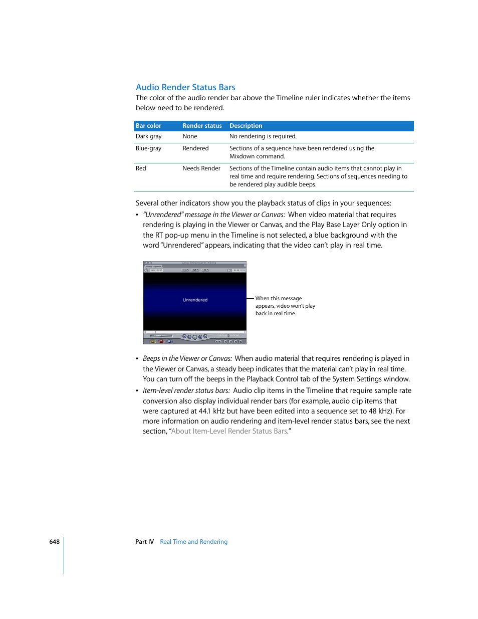 Audio render status bars | Apple Final Cut Pro 6 User Manual | Page 1433 / 2033