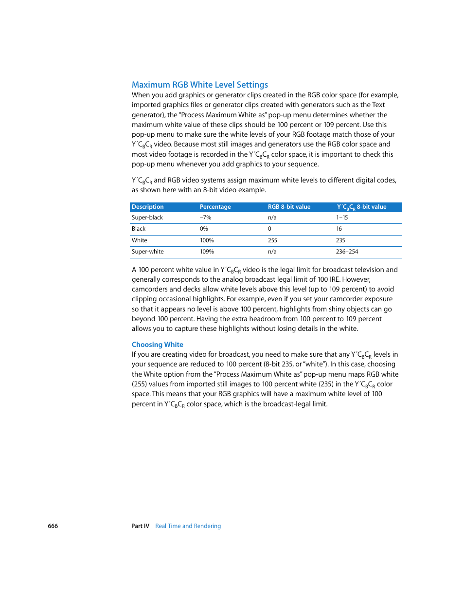 Maximum rgb white level settings | Apple Final Cut Pro 6 User Manual | Page 1451 / 2033