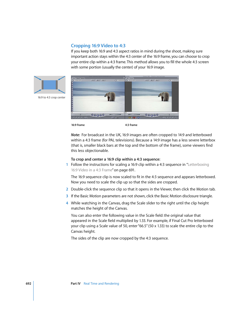 Cropping 16:9 video to 4:3 | Apple Final Cut Pro 6 User Manual | Page 1477 / 2033