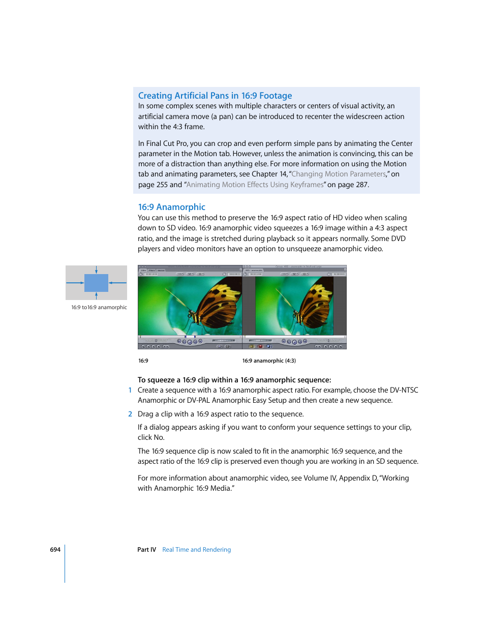 Creating artificial pans in 16:9 footage, 9 anamorphic | Apple Final Cut Pro 6 User Manual | Page 1479 / 2033