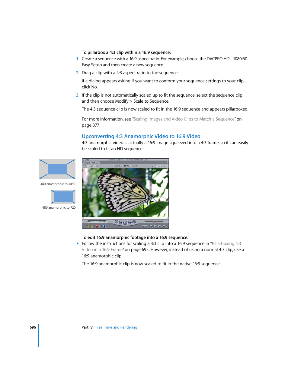 Upconverting 4:3 anamorphic video to 16:9 video | Apple Final Cut Pro 6 User Manual | Page 1481 / 2033