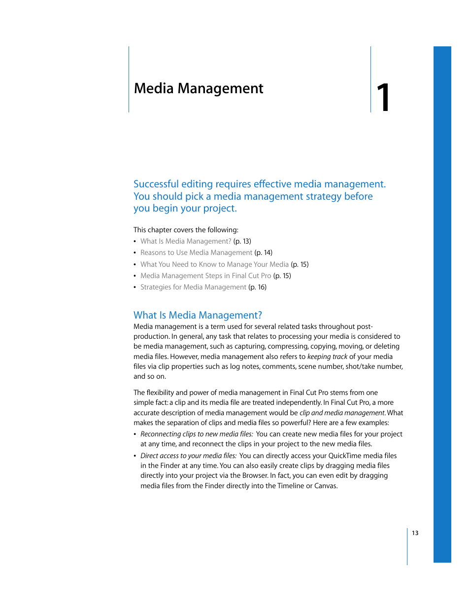 Media management, What is media management, Chapter 1 | Apple Final Cut Pro 6 User Manual | Page 1496 / 2033