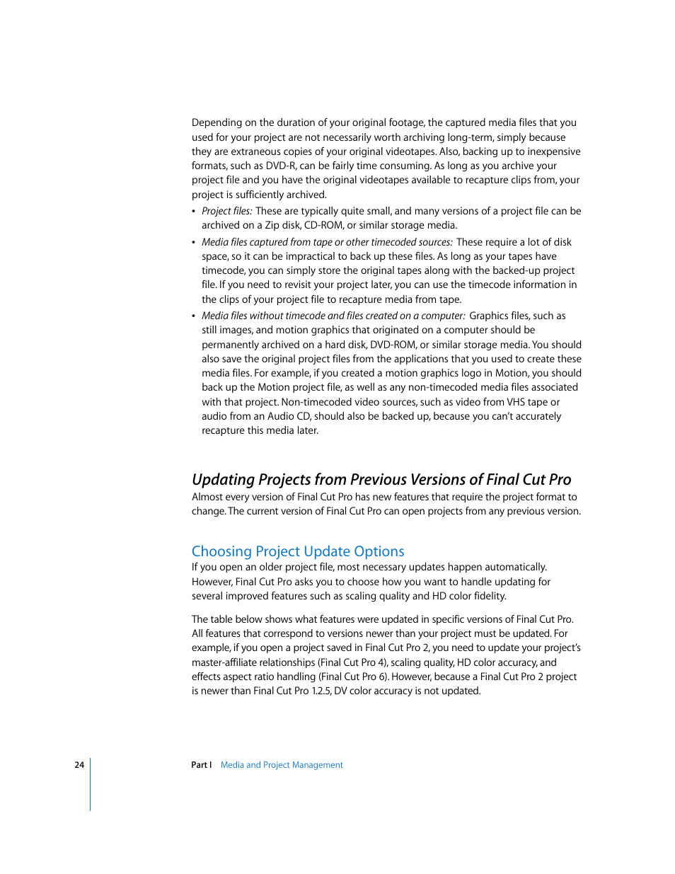 Choosing project update options, P. 24) | Apple Final Cut Pro 6 User Manual | Page 1507 / 2033