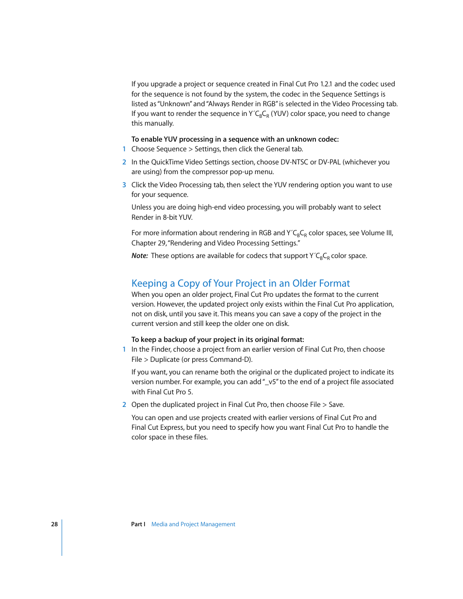 Keeping a copy of your project in an older format | Apple Final Cut Pro 6 User Manual | Page 1511 / 2033