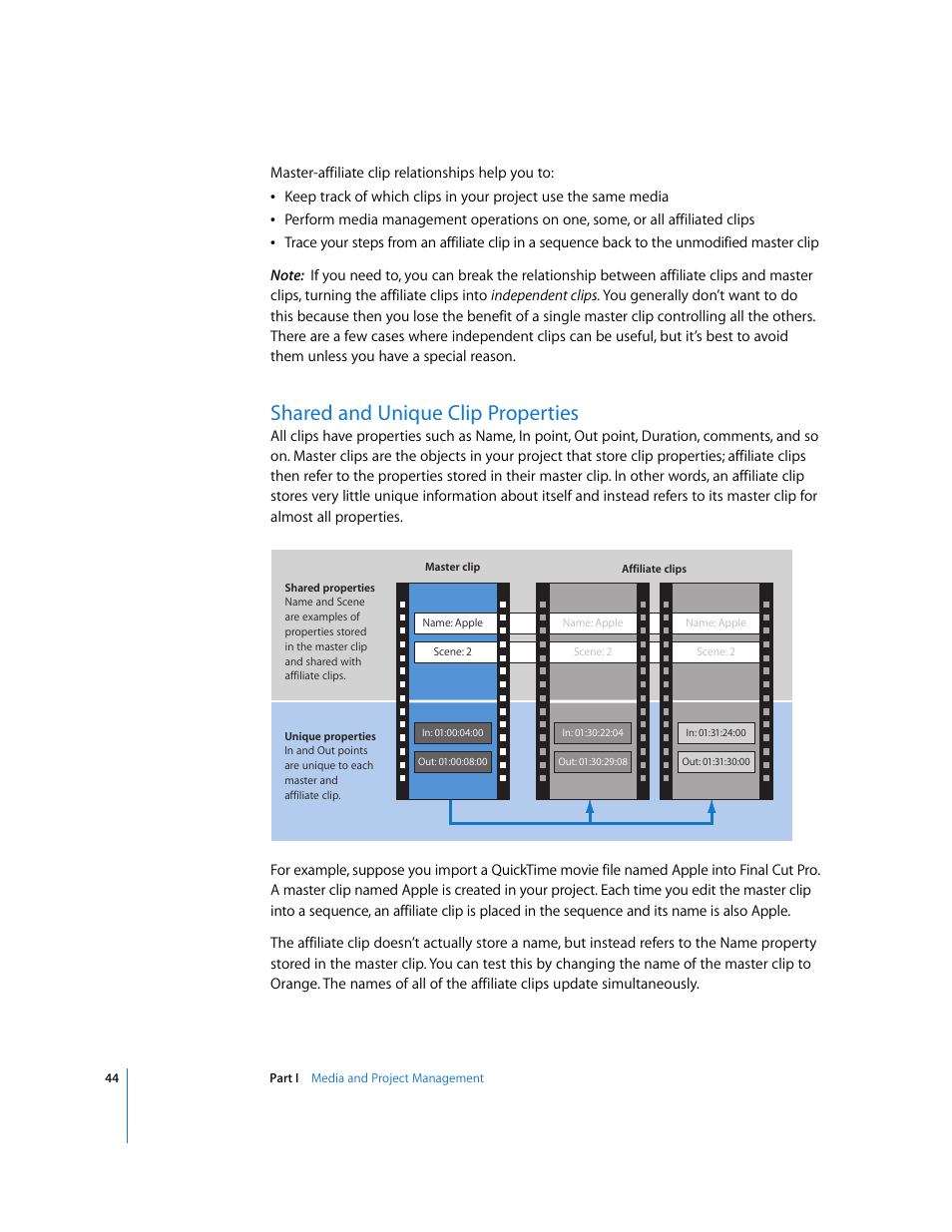 Shared and unique clip properties | Apple Final Cut Pro 6 User Manual | Page 1527 / 2033