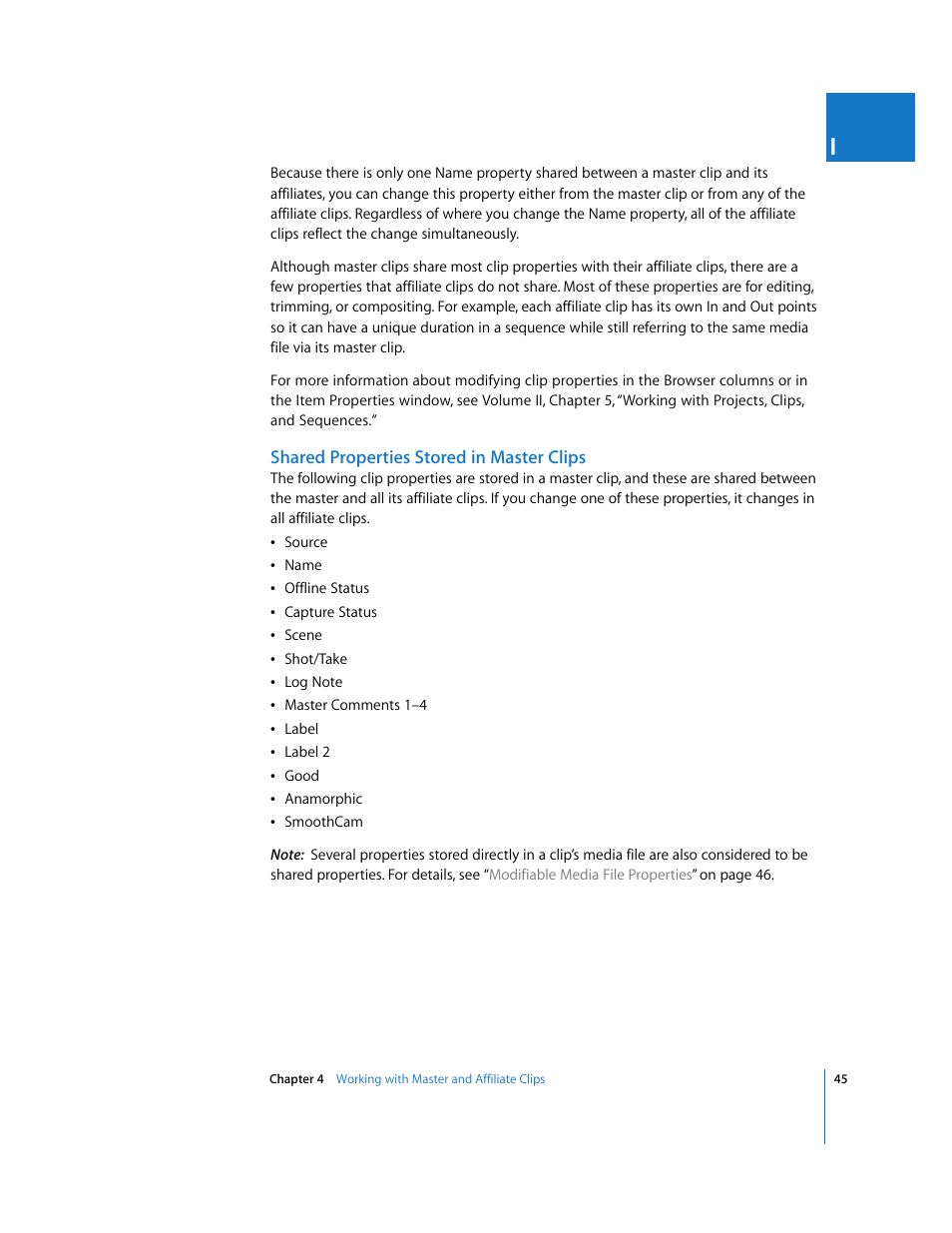 Shared properties stored in master clips | Apple Final Cut Pro 6 User Manual | Page 1528 / 2033