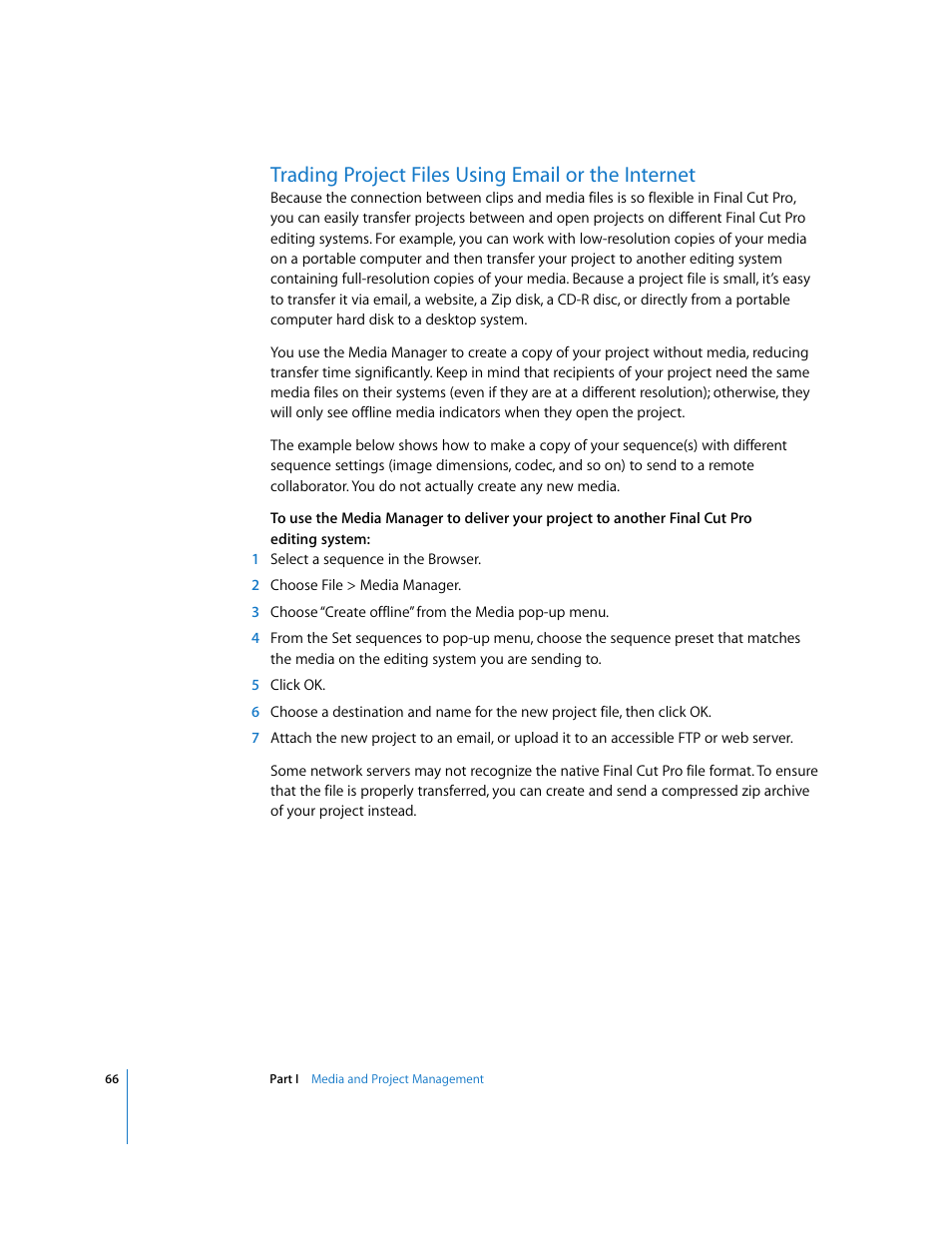 Trading project files using email or the internet, P. 66) | Apple Final Cut Pro 6 User Manual | Page 1549 / 2033