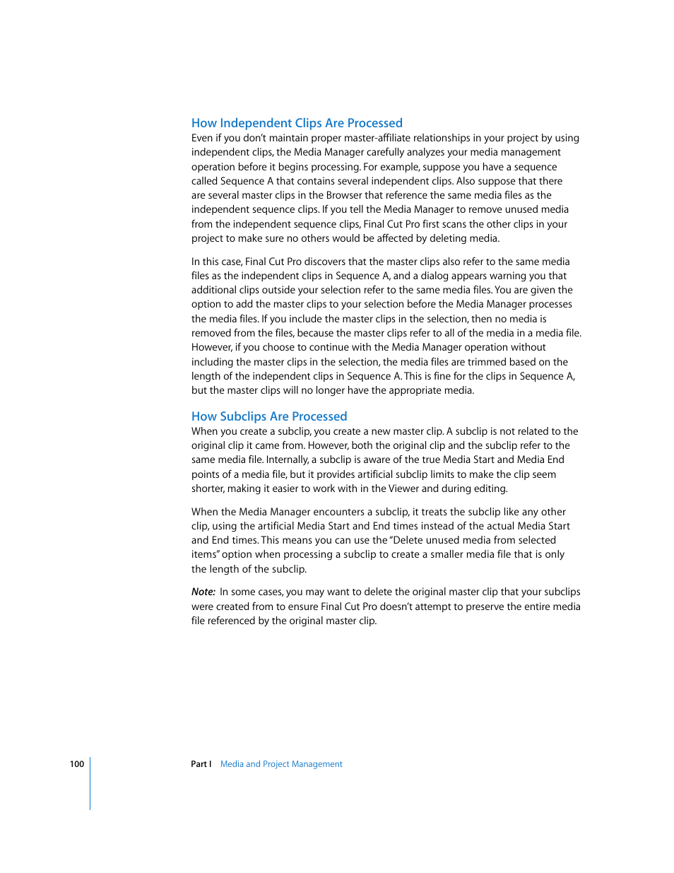 How independent clips are processed, How subclips are processed | Apple Final Cut Pro 6 User Manual | Page 1583 / 2033