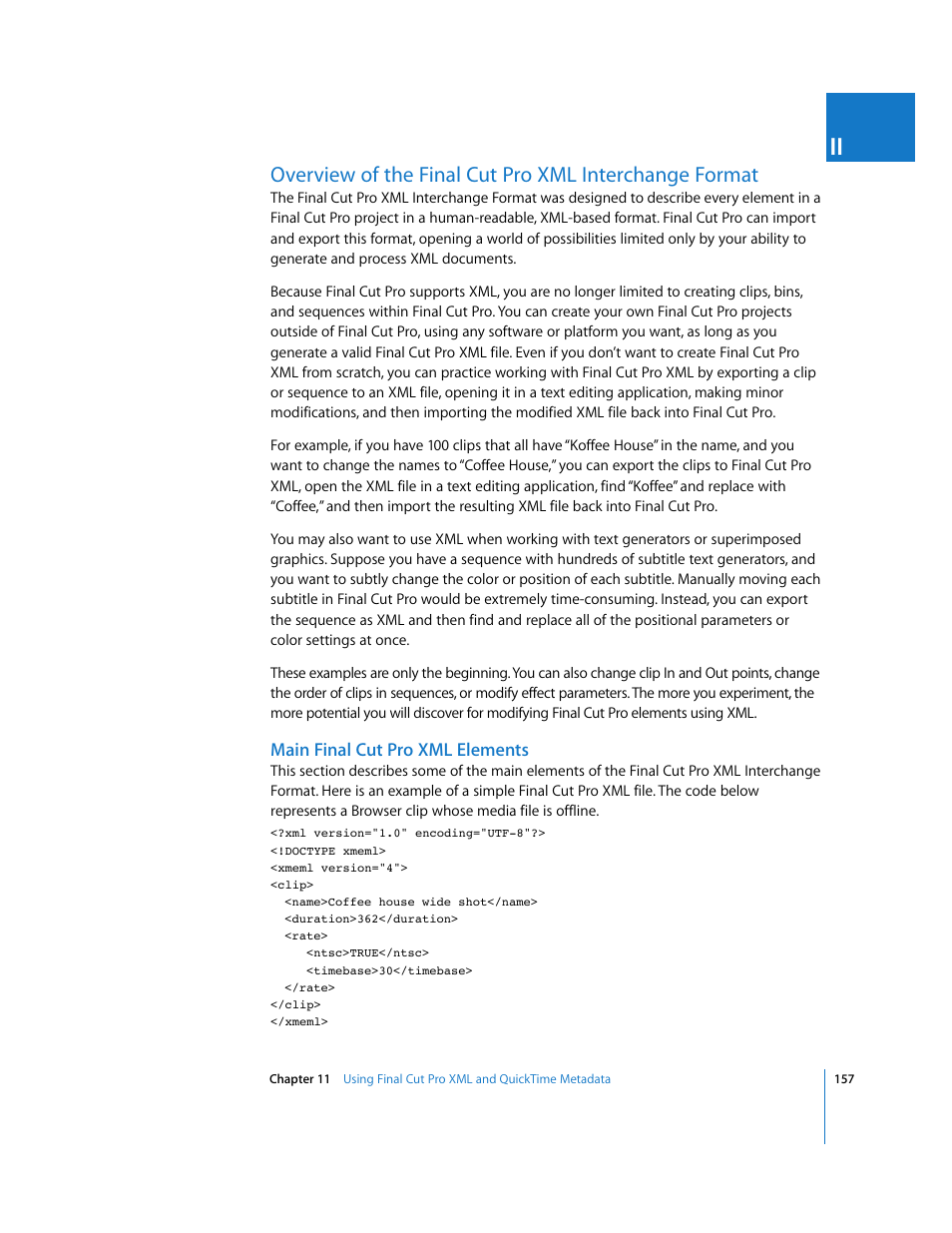 Main finalcutpro xml elements, P. 157) | Apple Final Cut Pro 6 User Manual | Page 1640 / 2033