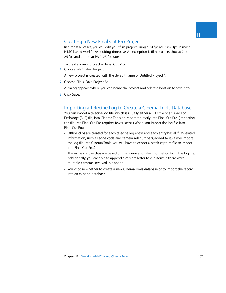 Creating a new finalcutpro project, Creating a new final cut pro project | Apple Final Cut Pro 6 User Manual | Page 1650 / 2033