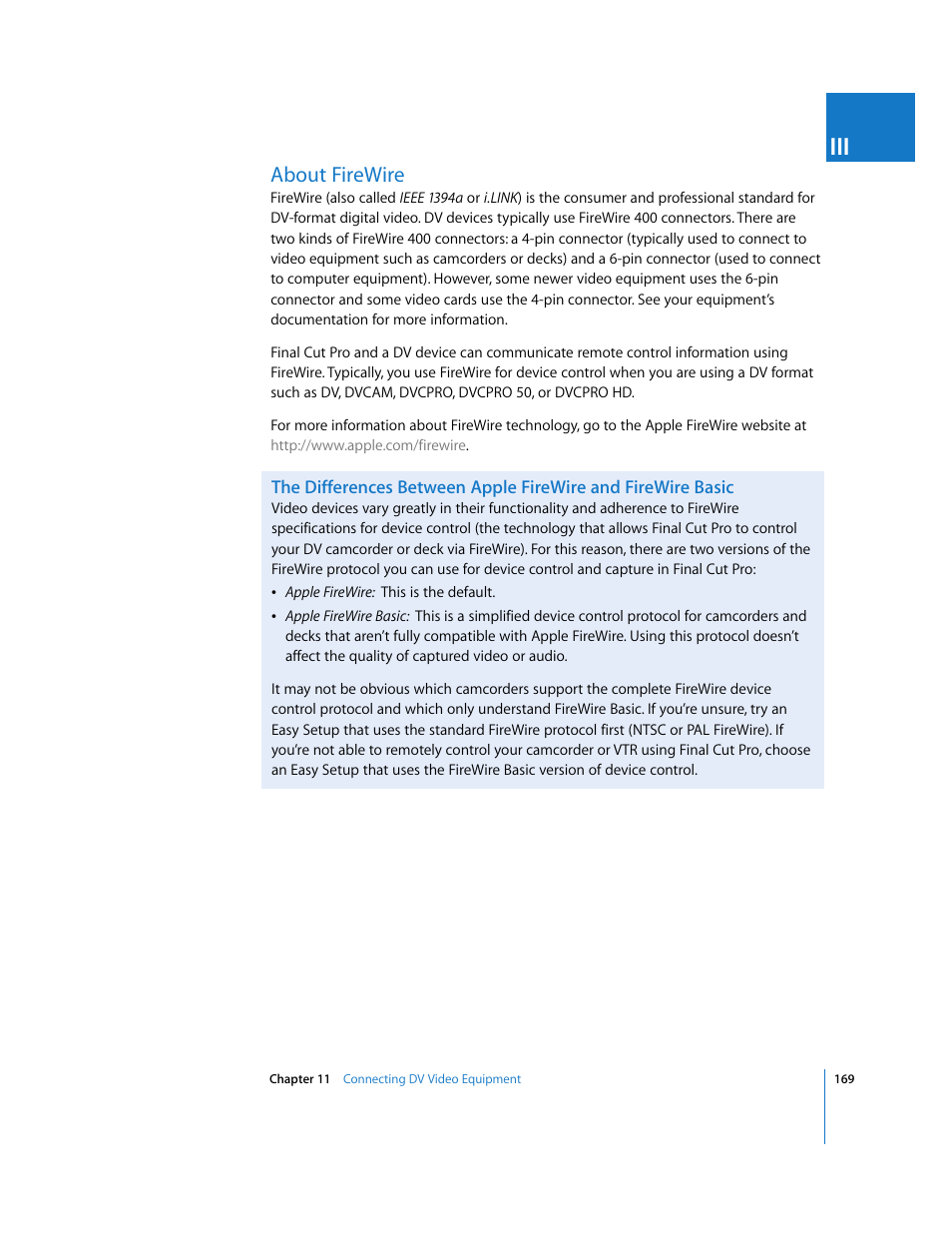 About firewire, P. 169) | Apple Final Cut Pro 6 User Manual | Page 170 / 2033