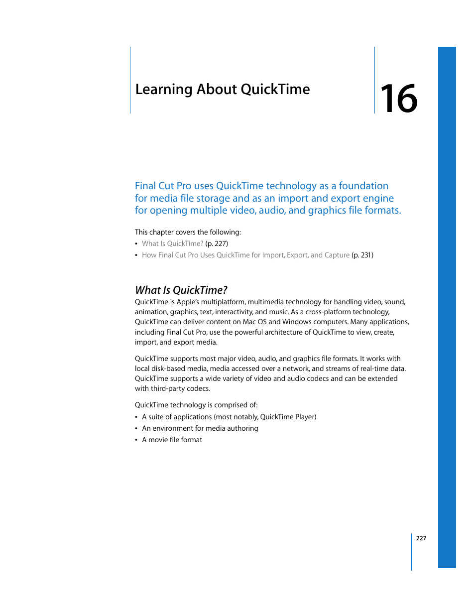 Learning about quicktime, What is quicktime, Chapter 16 | Apple Final Cut Pro 6 User Manual | Page 1710 / 2033