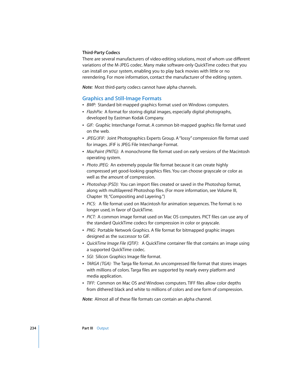 Graphics and still-image formats | Apple Final Cut Pro 6 User Manual | Page 1717 / 2033