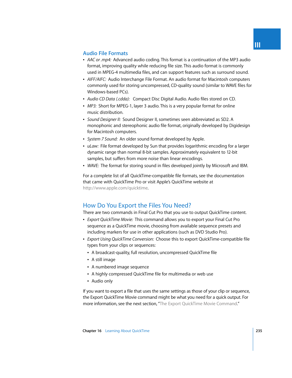 Audio file formats, How do you export the files you need | Apple Final Cut Pro 6 User Manual | Page 1718 / 2033