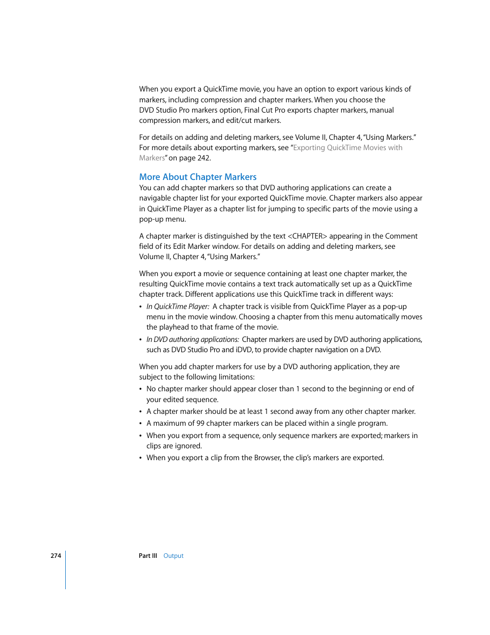 More about chapter markers | Apple Final Cut Pro 6 User Manual | Page 1757 / 2033