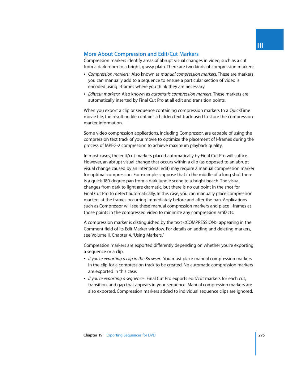 More about compression and edit/cut markers | Apple Final Cut Pro 6 User Manual | Page 1758 / 2033