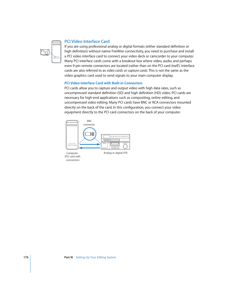 Pci video interface card | Apple Final Cut Pro 6 User Manual | Page 177 / 2033