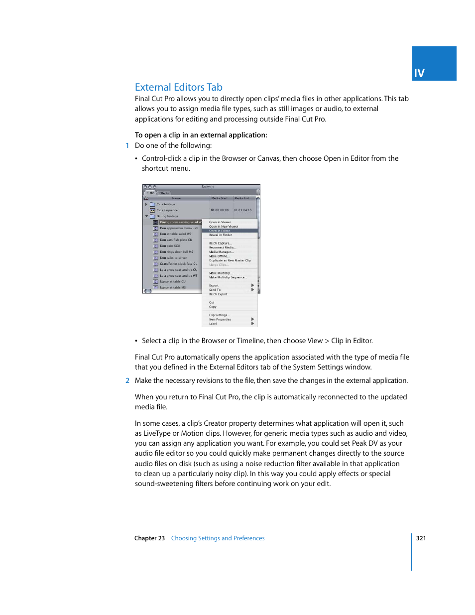 External editors tab | Apple Final Cut Pro 6 User Manual | Page 1804 / 2033