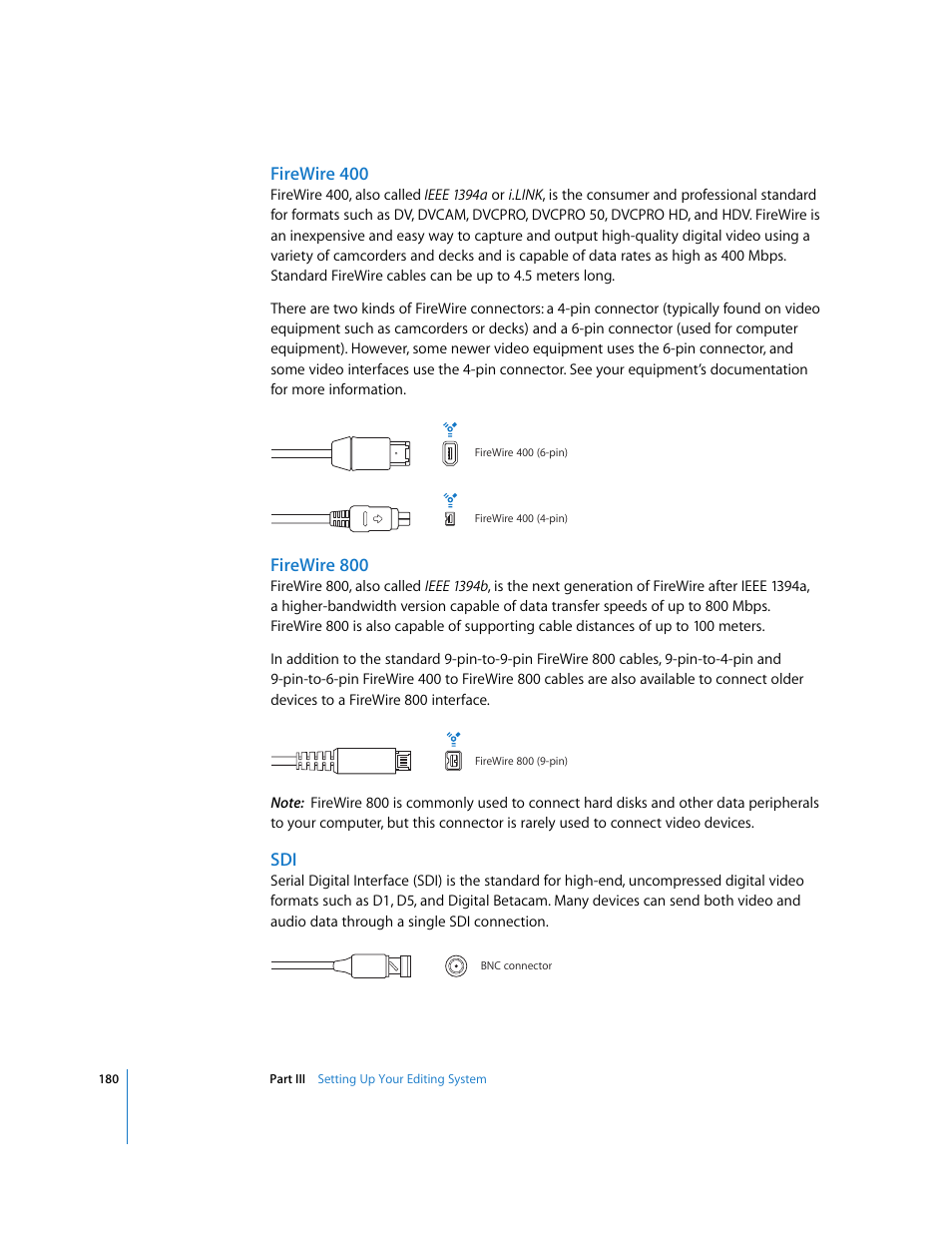 Firewire 400, Firewire 800 | Apple Final Cut Pro 6 User Manual | Page 181 / 2033